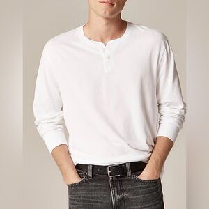 J. Crew Classic White Long Sleeve Henley